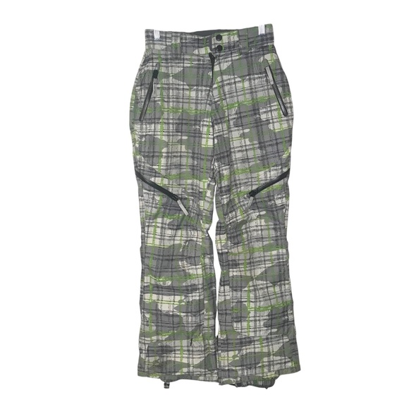 Trilogy Women's Gray Green Plaid Snow Pants / Insulated Ski/Snowboard Pants XXS - Picture 1 of 16